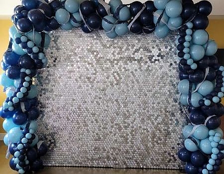 A large wall with custom balloons in San Francisco Bay Area