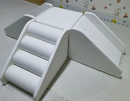 White roller coaster props at a themed party