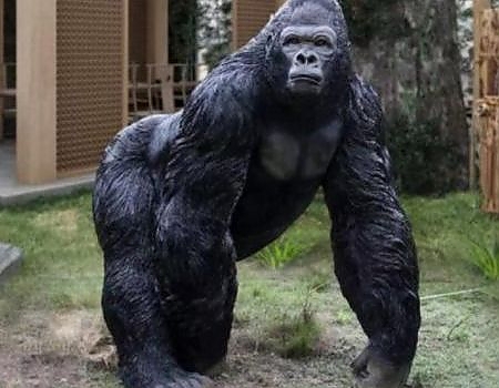 Gorilla statue at a Vallejo event backdrop